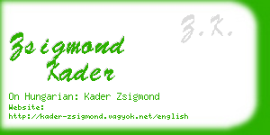 zsigmond kader business card